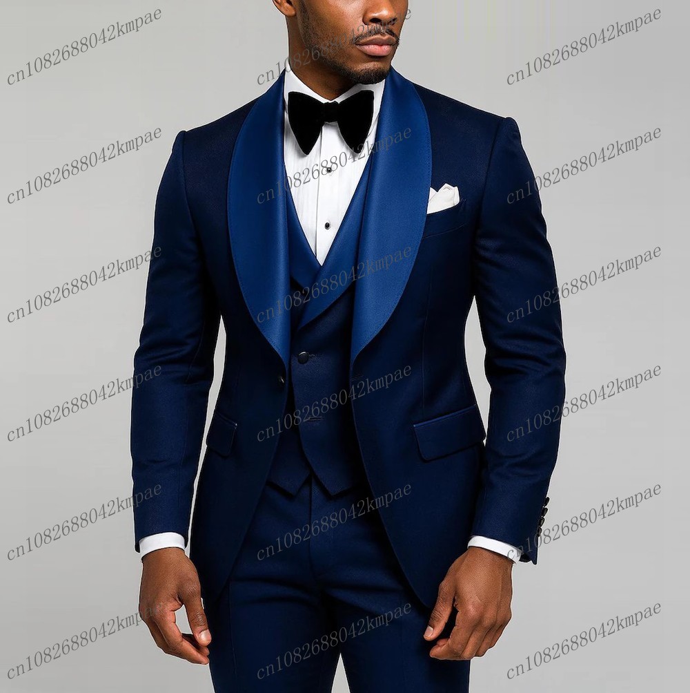 Young Men Formal Wear - 새로운 네이비 블루 정장 남성 예복