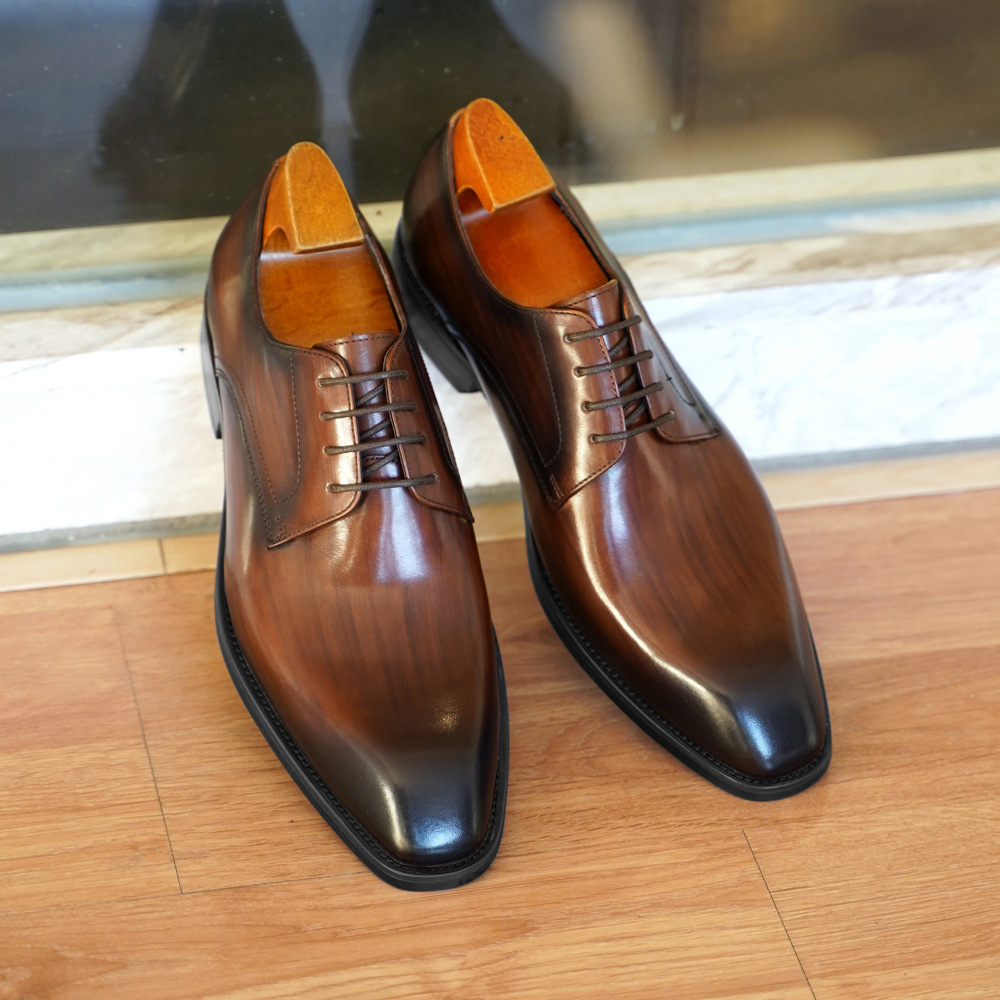 Men Formal Wear Dress - 남성 비즈니스 캐주얼 슈즈 빈티지 나무결