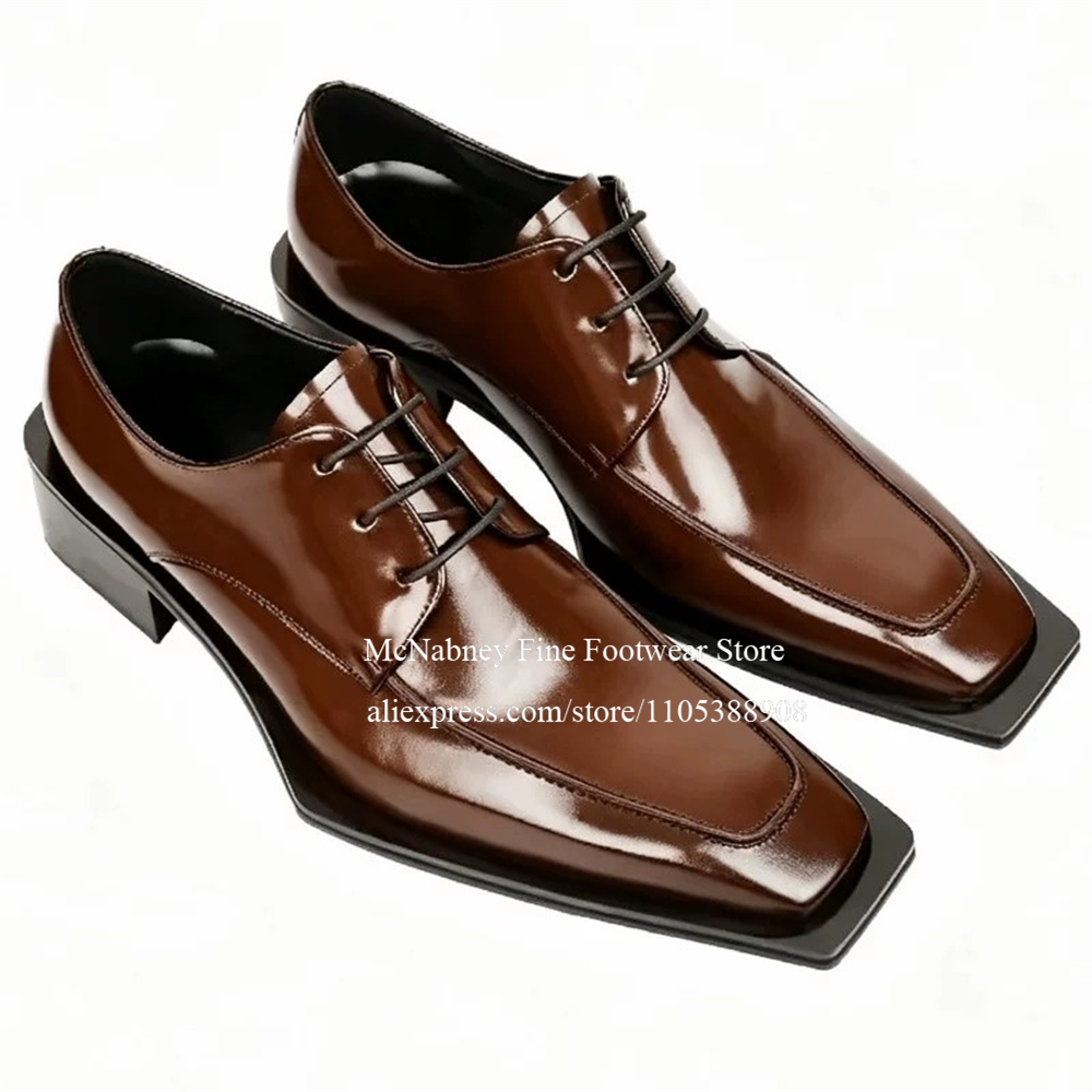 Men Formal Wear Dress - 스파이크 스터드 가죽 드레스 슈즈 레이스업