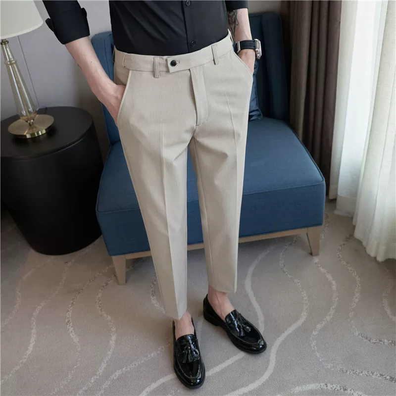 플러스 사이즈 40 38 남성용 신축성 허리 솔리드 컬 - Young Men Formal Wear 리뷰 및 가격