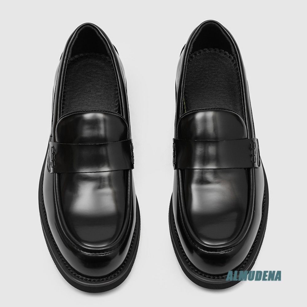 패션 남성용 라운드 토 로퍼 낮은 굽 정장 구두 비즈니 - Men Formal Wear Dress 리뷰 및 가격