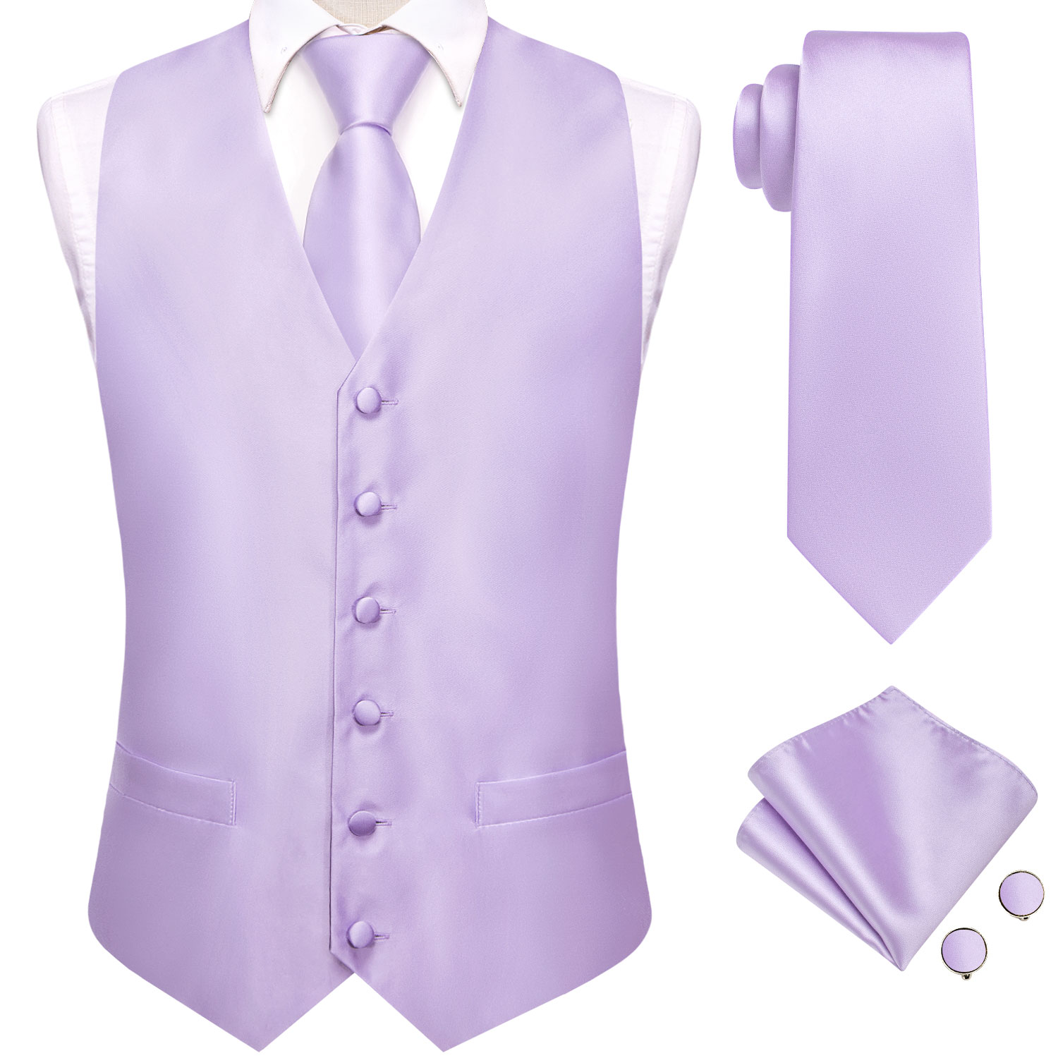 하이-타이 솔리드 바이올렛 라일락 남성 정장 조끼 4종 - Young Men Formal Wear 리뷰 및 가격