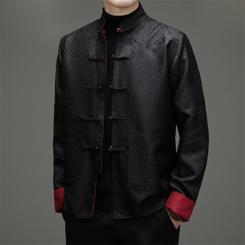 당나라 스타일 남성 긴팔 양면 코트 봄과 가을 중국 스 - Men'S Style Formal Wear 리뷰 및 가격