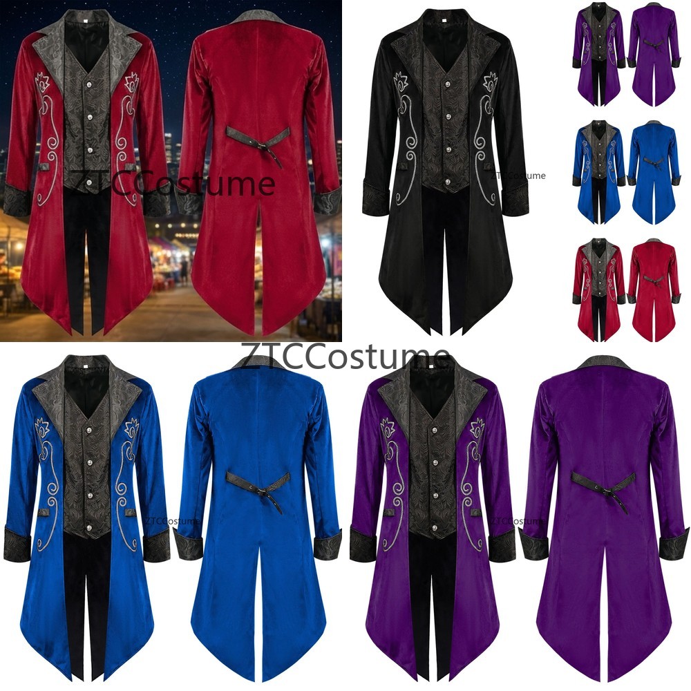 스팀펑크 빅토리아 테일코트 중세 코스프레 의상 빈티지  - Men'S Medieval Formal Wear 리뷰 및 가격