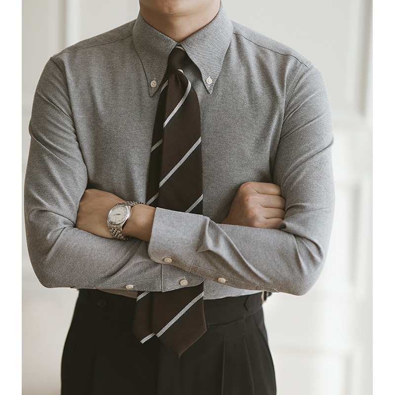 옥스포드 셔츠 남성 긴팔 비즈니스 드레스 라지 넥 셔츠 - Mens Formal 리뷰 및 가격